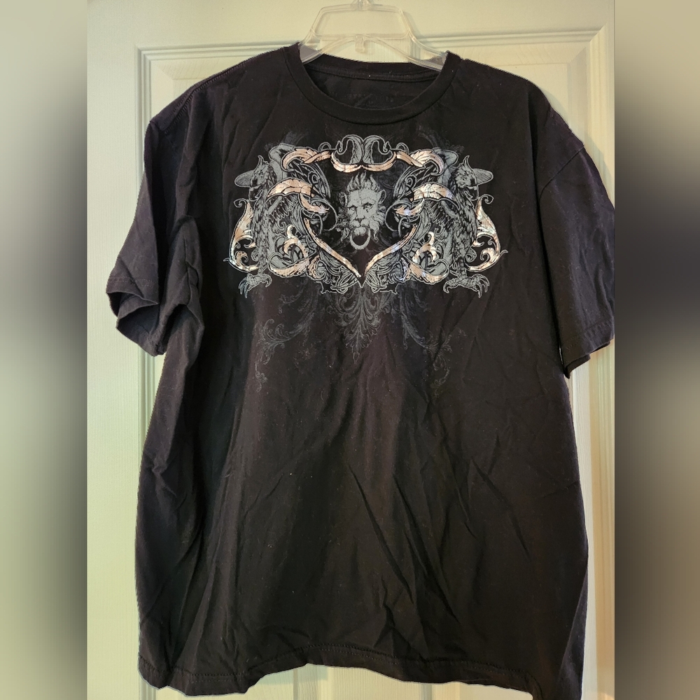 Black Graphic Men's T-Shirt, Size L - Picture 1 of 3